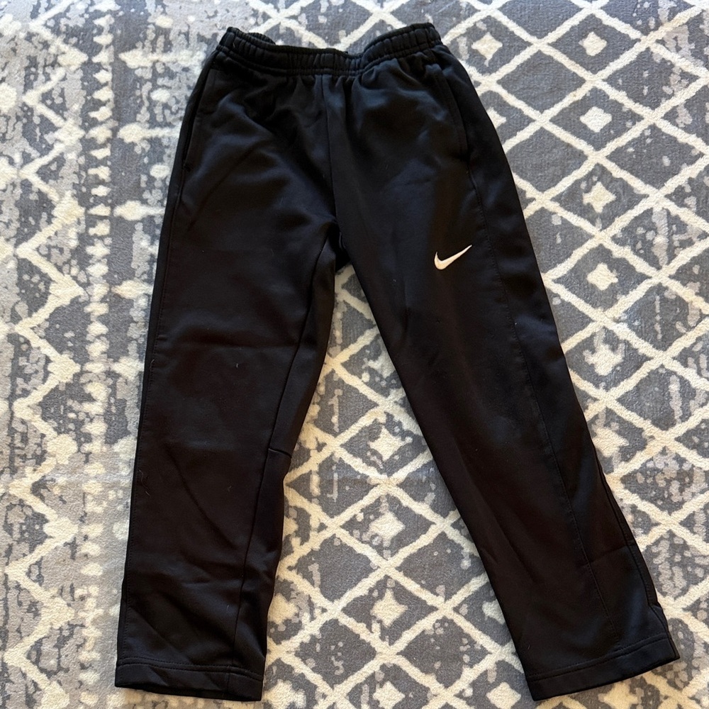 Nike Kids Black Joggers with White Swoosh